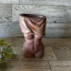 Cement pot female figure